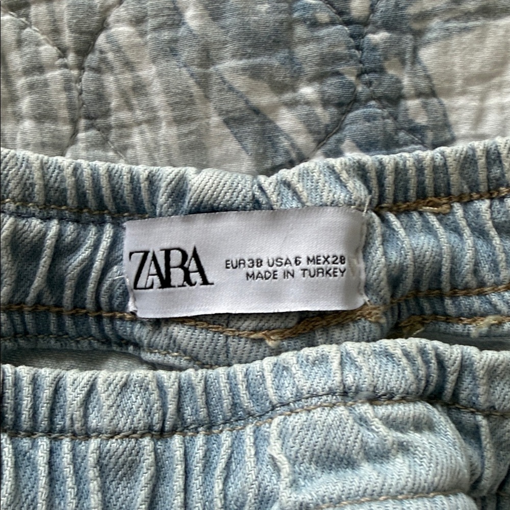 Zara Light Blue Casual Pull-On Shorts - Picture 2 of 4
